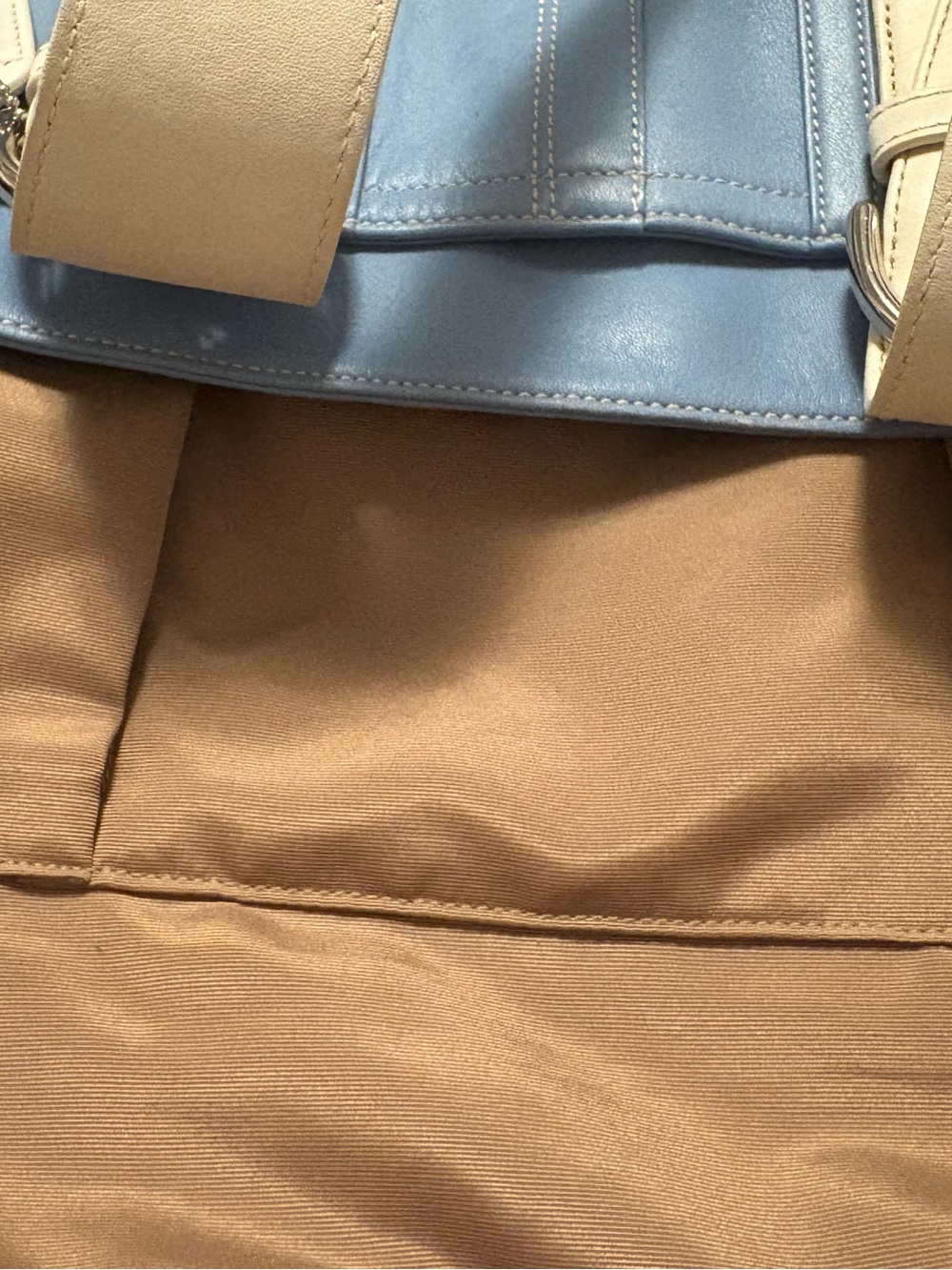 COACH Y2K SOHO LARGE BLUE LEATHER SATCHEL w LEATHER ERGO STRIPED WRISTLET - Picture 7 of 13